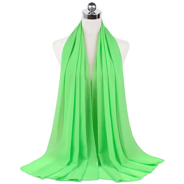 Lightweight Chiffon Hijab Shawl – Plain Solid Colors