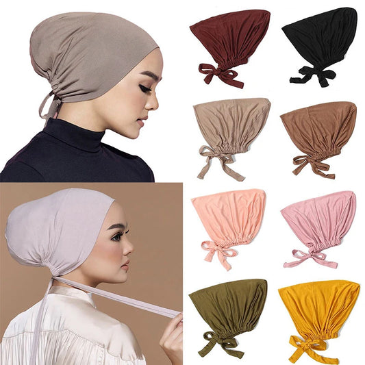 Soft Underscarf Bonnet – Modal Inner Hijab Turban Headwrap for Women