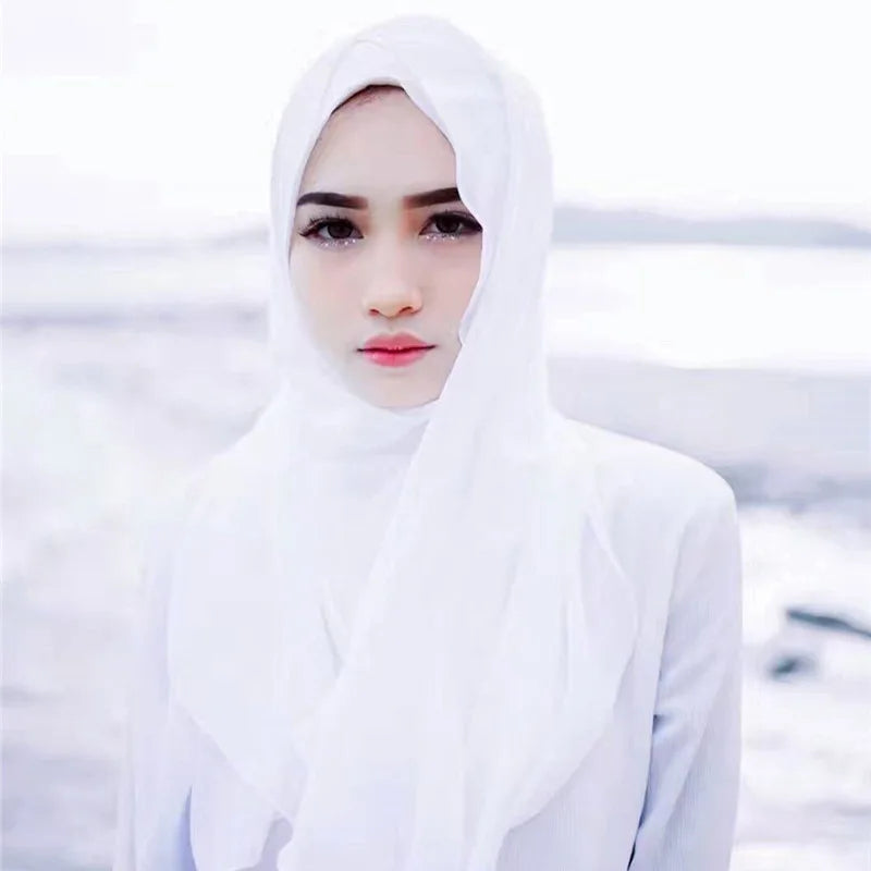 Ready-to-Wear Chiffon Hijab – Solid Color Instant Headscarf for Women