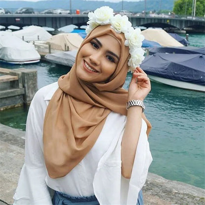 Ready-to-Wear Chiffon Hijab – Solid Color Instant Headscarf for Women