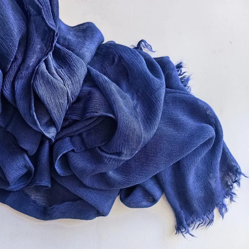 Women’s Crinkle Cotton Hijab – Oversized Rayon Scarf & Shawl Wrap