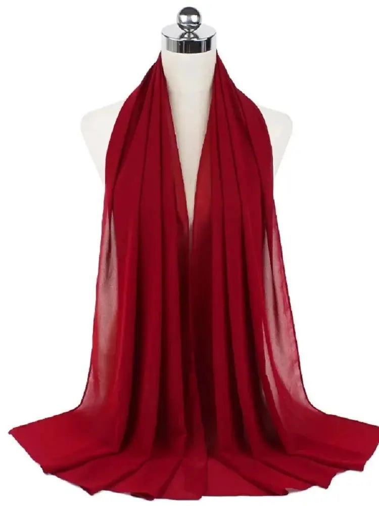 Ready-to-Wear Chiffon Hijab – Solid Color Instant Headscarf for Women