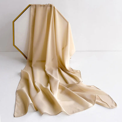 Premium Chiffon Hijab Scarf – Plain Solid Color Maxi Wrap for Women