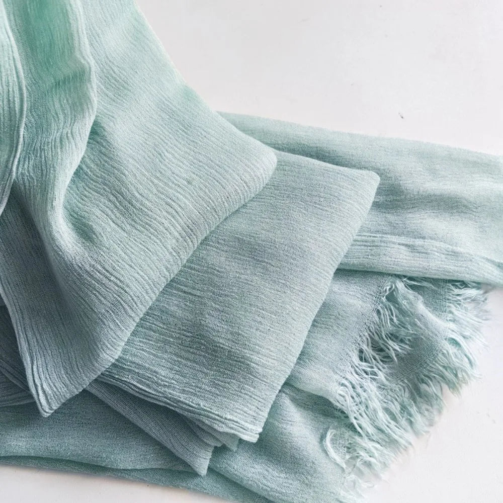 Women’s Crinkle Cotton Hijab – Oversized Rayon Scarf & Shawl Wrap