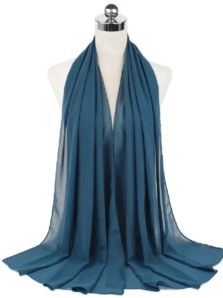 Ready-to-Wear Chiffon Hijab – Solid Color Instant Headscarf for Women
