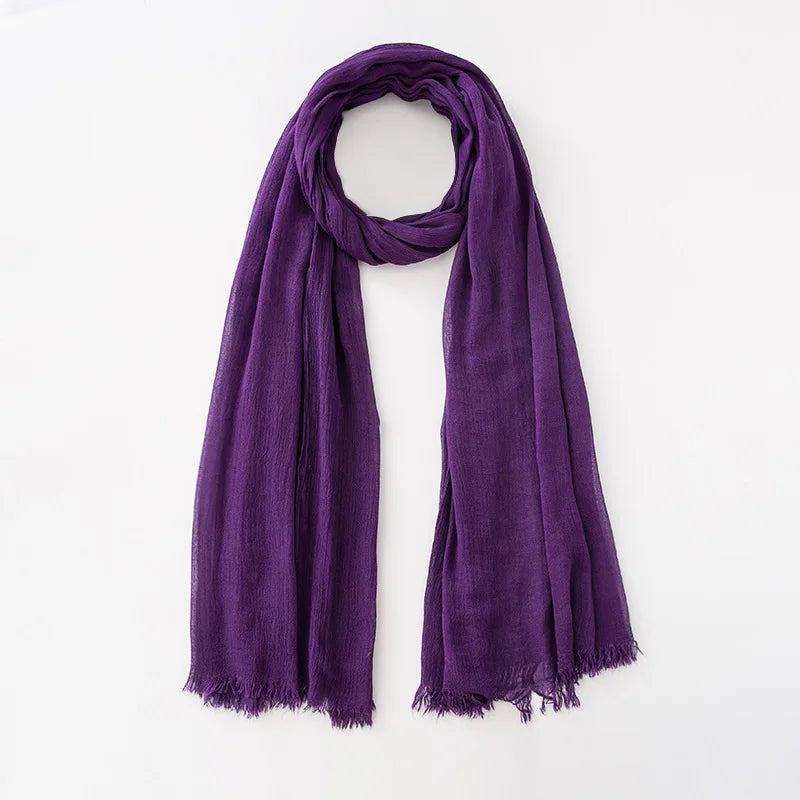 Women’s Crinkle Cotton Hijab – Oversized Rayon Scarf & Shawl Wrap