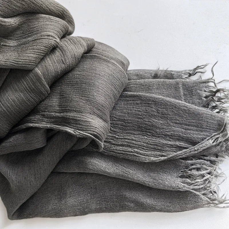 Women’s Crinkle Cotton Hijab – Oversized Rayon Scarf & Shawl Wrap