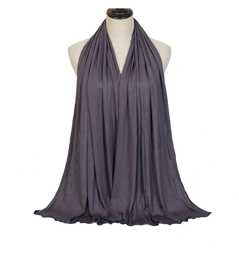 Soft Jersey Hijab Scarf – Lightweight Cotton Modal Head Wrap for Women