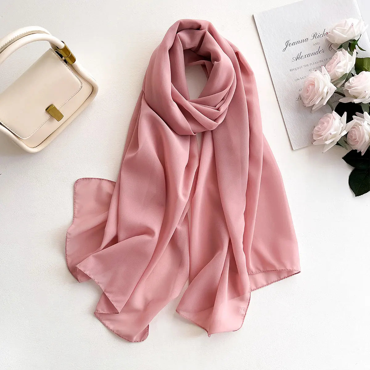 Premium Chiffon Hijab Scarf – Plain Solid Color Maxi Wrap for Women