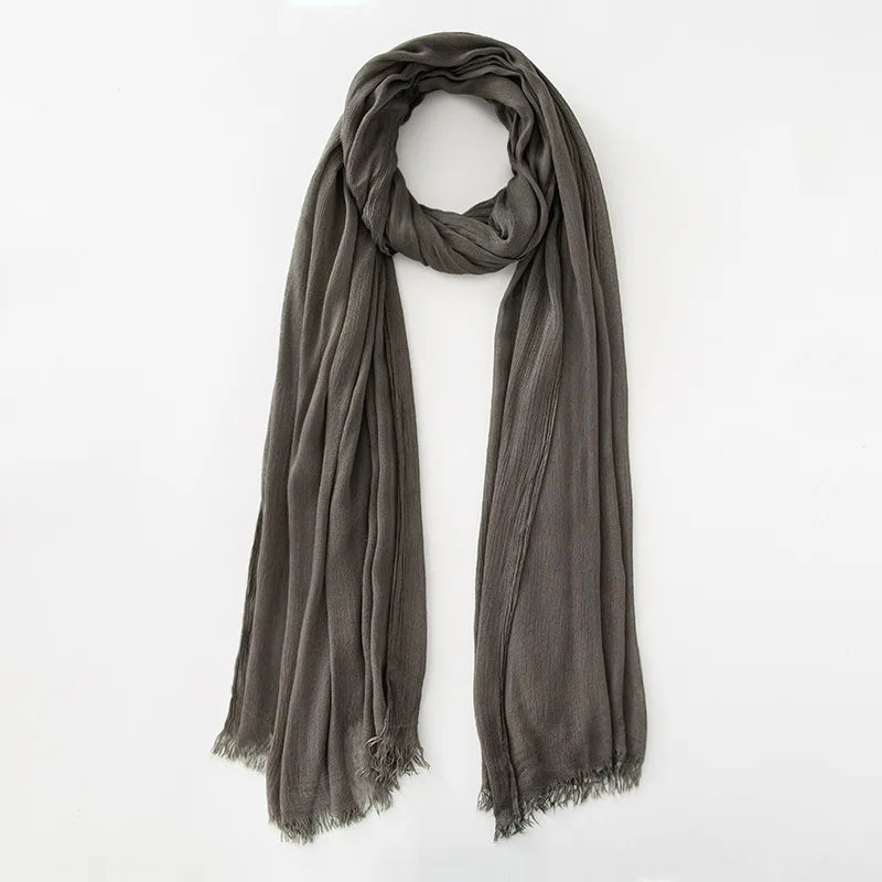 Women’s Crinkle Cotton Hijab – Oversized Rayon Scarf & Shawl Wrap