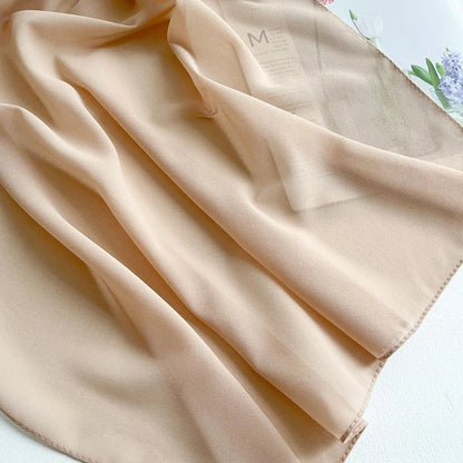 Premium Chiffon Hijab Scarf – Plain Solid Color Maxi Wrap for Women