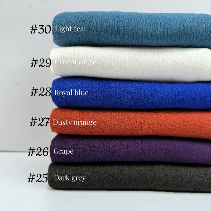 Women’s Crinkle Cotton Hijab – Oversized Rayon Scarf & Shawl Wrap