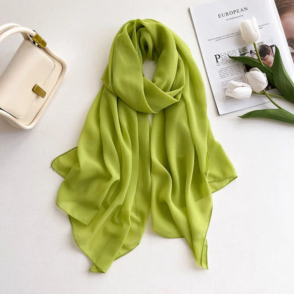 Premium Chiffon Hijab Scarf – Plain Solid Color Maxi Wrap for Women