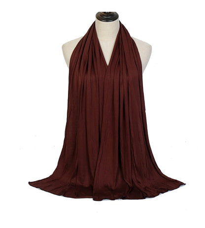 Modal Cotton Jersey Hijab – Lightweight Long Headscarf, Plain Muslim Shawl & Turban Wrap