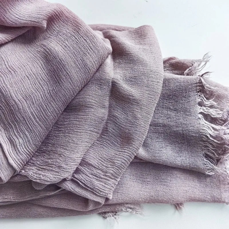 Women’s Crinkle Cotton Hijab – Oversized Rayon Scarf & Shawl Wrap
