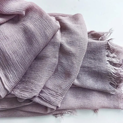 Women’s Crinkle Cotton Hijab – Oversized Rayon Scarf & Shawl Wrap
