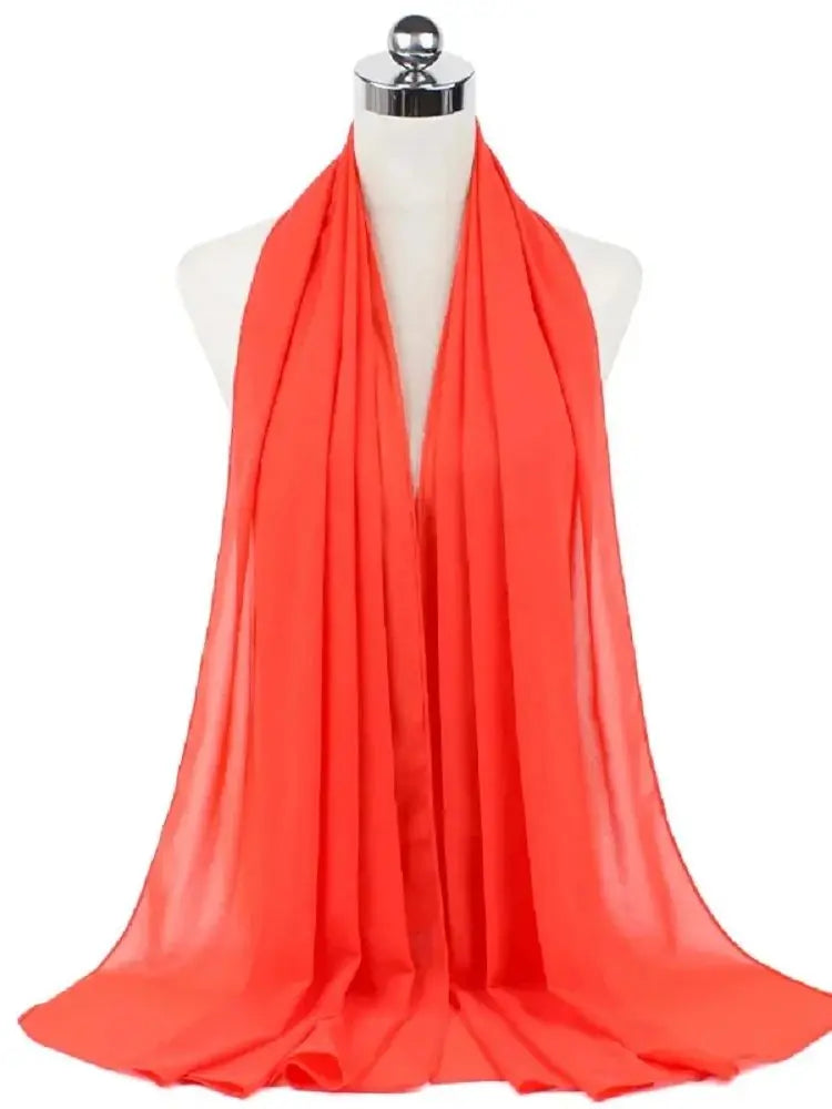 Ready-to-Wear Chiffon Hijab – Solid Color Instant Headscarf for Women
