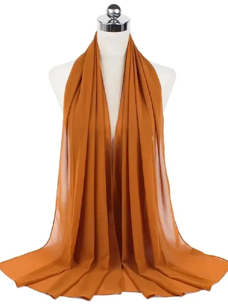 Ready-to-Wear Chiffon Hijab – Solid Color Instant Headscarf for Women