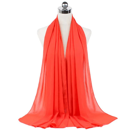 Lightweight Chiffon Hijab Shawl – Plain Solid Colors