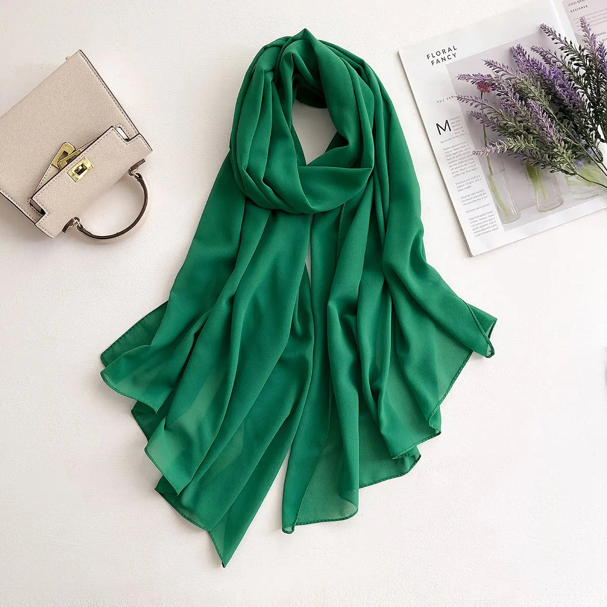 Premium Chiffon Hijab Scarf – Plain Solid Color Maxi Wrap for Women