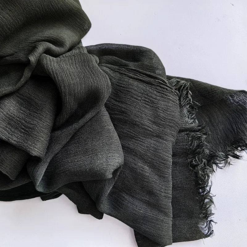 Women’s Crinkle Cotton Hijab – Oversized Rayon Scarf & Shawl Wrap