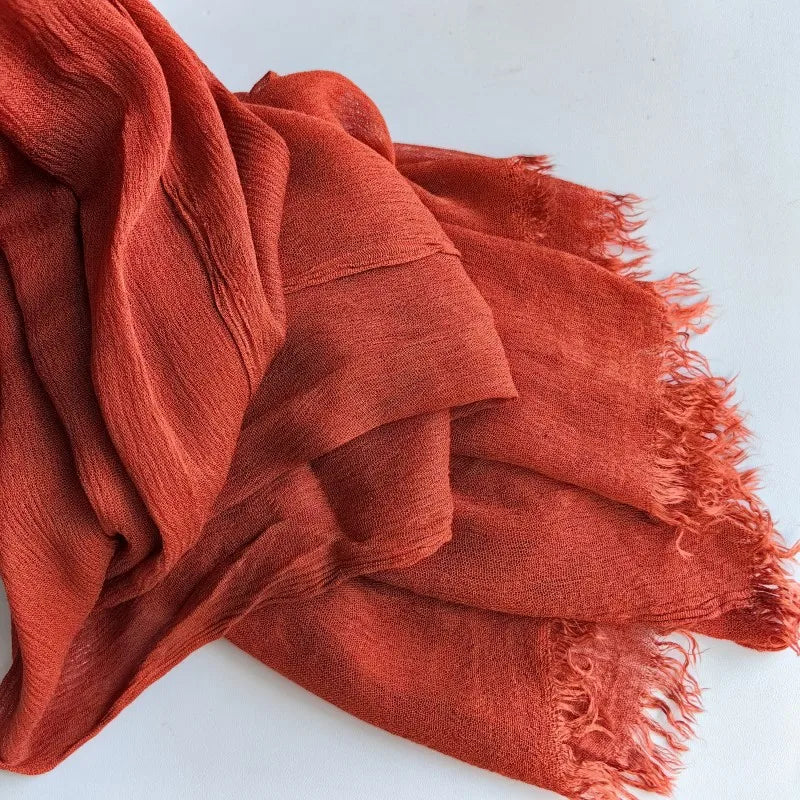 Women’s Crinkle Cotton Hijab – Oversized Rayon Scarf & Shawl Wrap