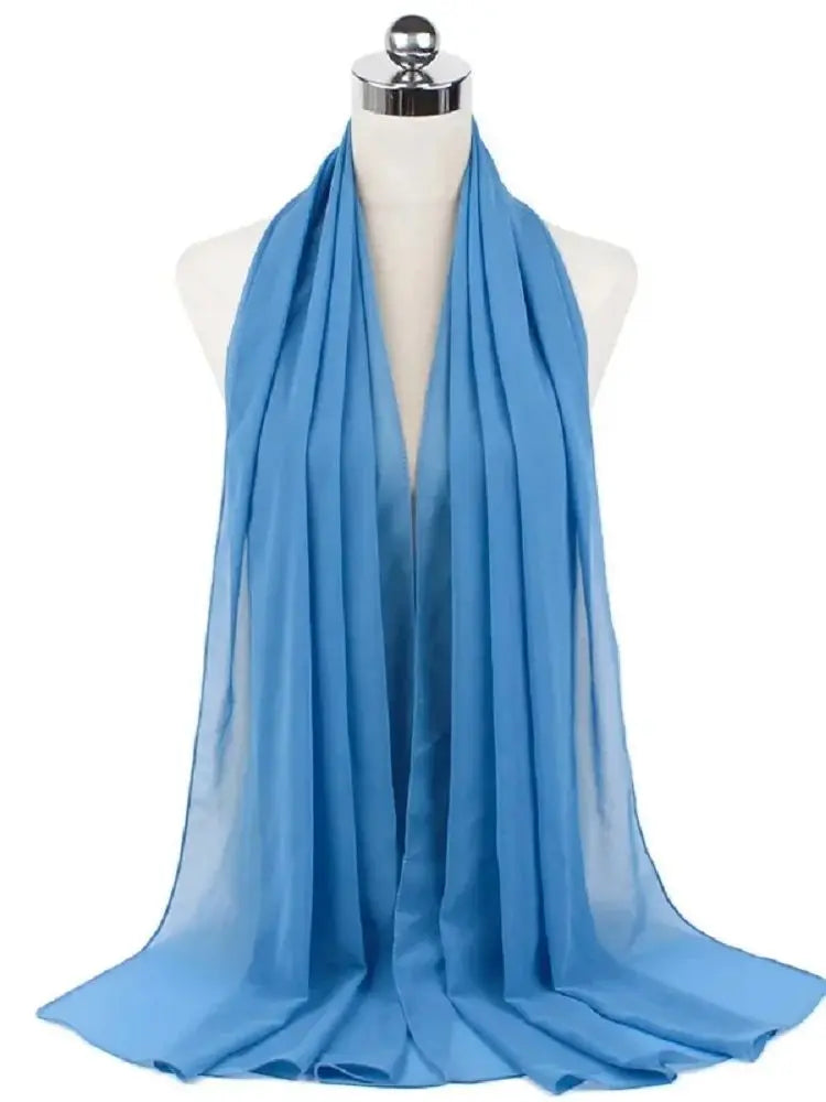 Ready-to-Wear Chiffon Hijab – Solid Color Instant Headscarf for Women