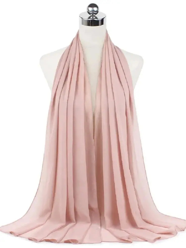 Ready-to-Wear Chiffon Hijab – Solid Color Instant Headscarf for Women