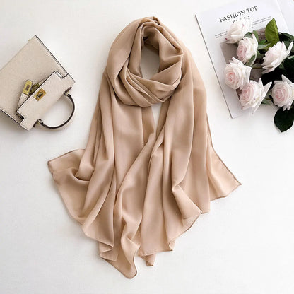 Premium Chiffon Hijab Scarf – Plain Solid Color Maxi Wrap for Women