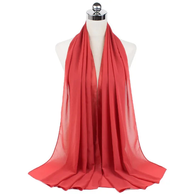 Lightweight Chiffon Hijab Shawl – Plain Solid Colors