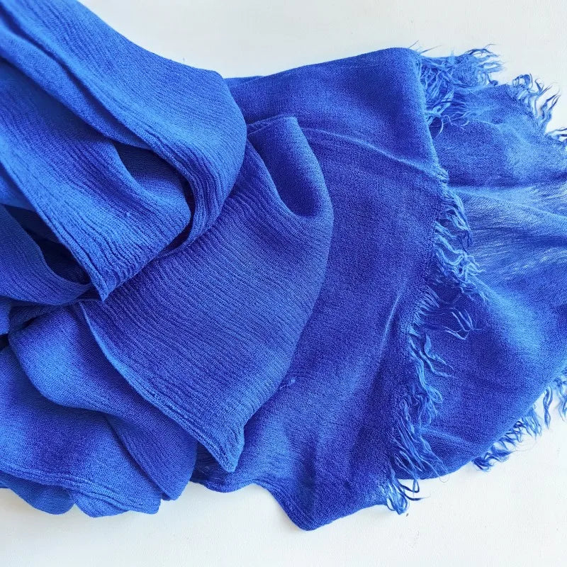 Women’s Crinkle Cotton Hijab – Oversized Rayon Scarf & Shawl Wrap