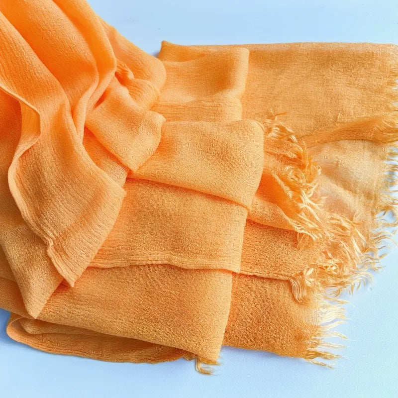 Women’s Crinkle Cotton Hijab – Oversized Rayon Scarf & Shawl Wrap