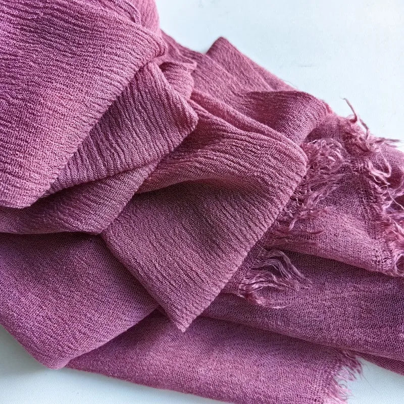 Women’s Crinkle Cotton Hijab – Oversized Rayon Scarf & Shawl Wrap