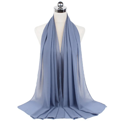 Lightweight Chiffon Hijab Shawl – Plain Solid Colors