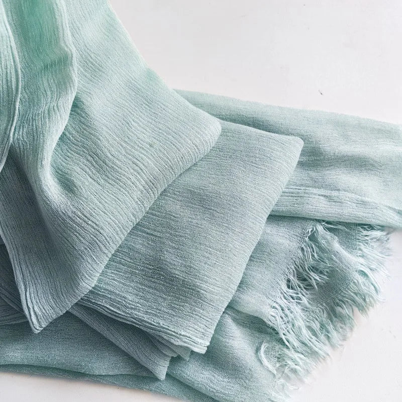 Women’s Crinkle Cotton Hijab – Oversized Rayon Scarf & Shawl Wrap