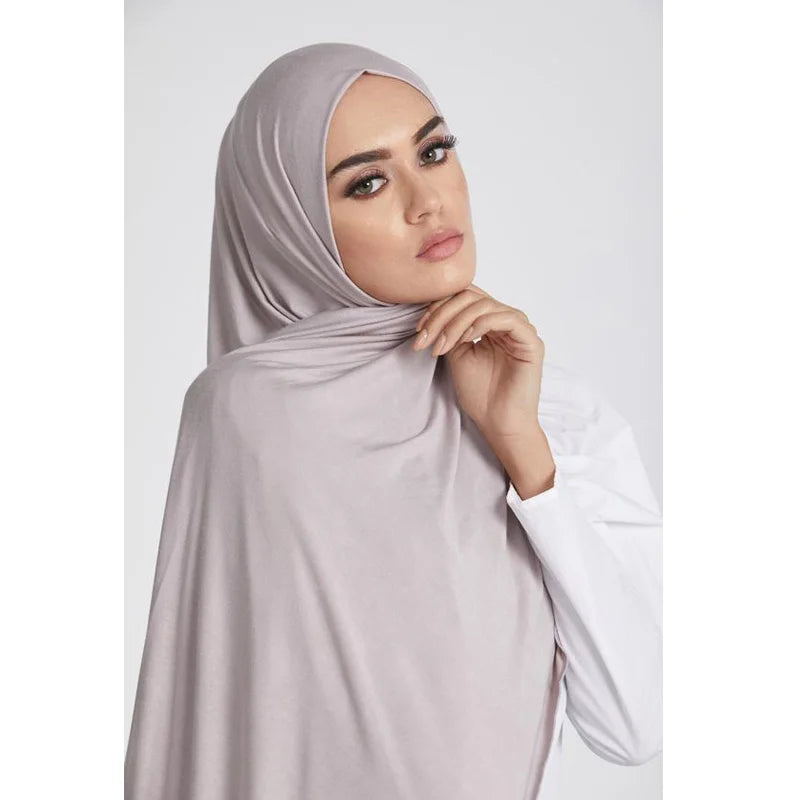 Soft Jersey Hijab Scarf – Lightweight Cotton Modal Head Wrap for Women