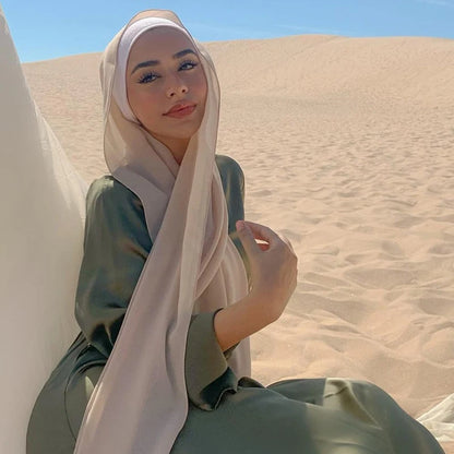 Lightweight Chiffon Hijab Shawl – Plain Solid Colors