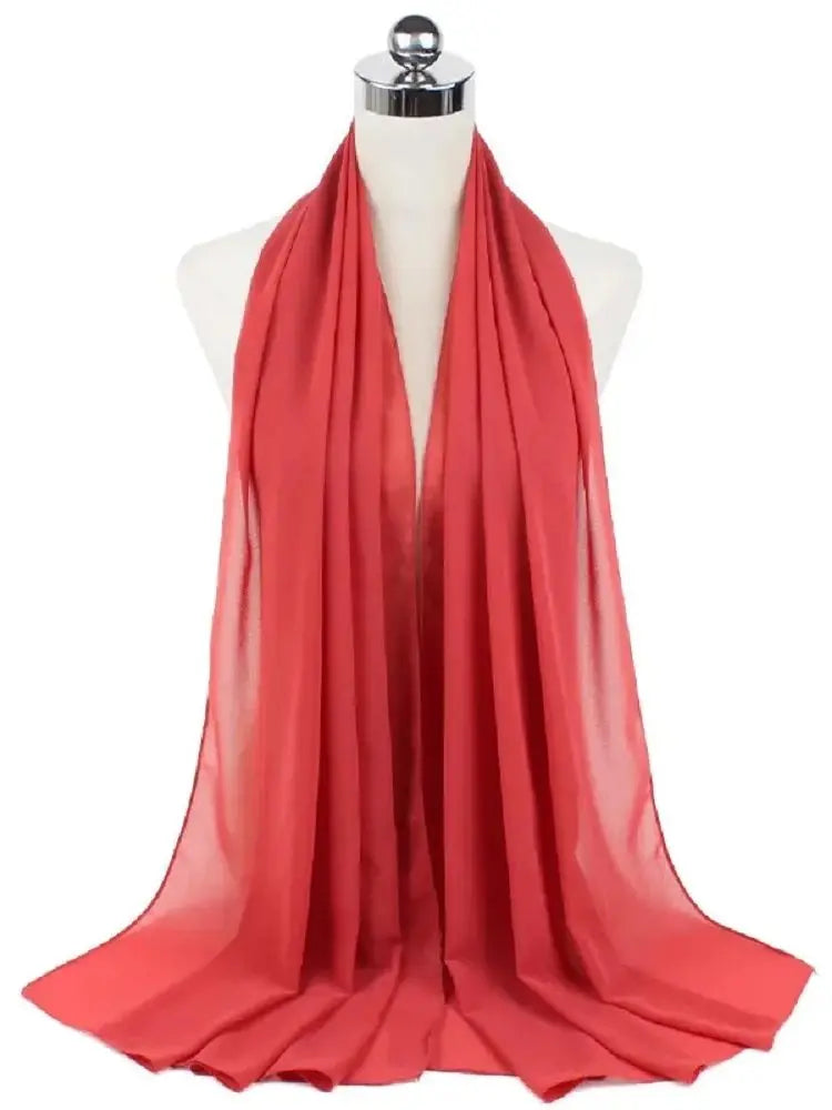 Ready-to-Wear Chiffon Hijab – Solid Color Instant Headscarf for Women