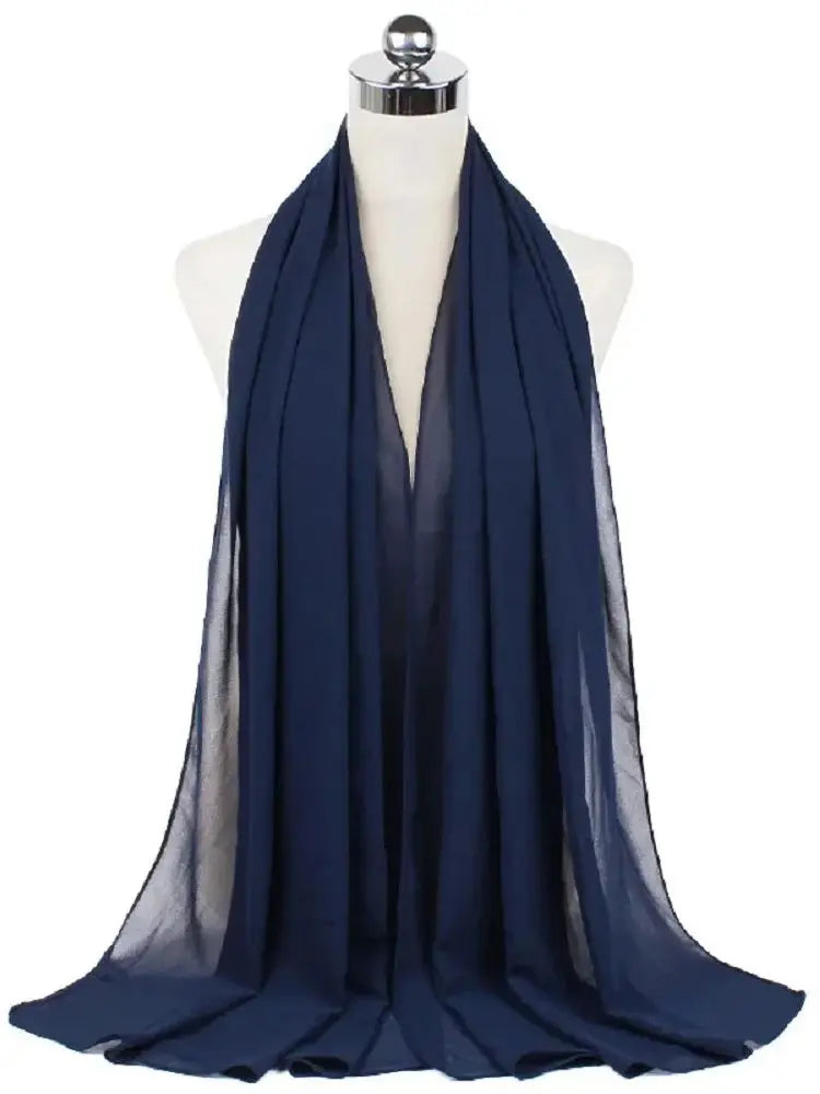 Ready-to-Wear Chiffon Hijab – Solid Color Instant Headscarf for Women