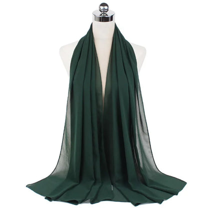 Lightweight Chiffon Hijab Shawl – Plain Solid Colors