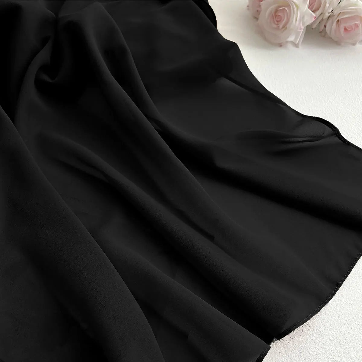 Premium Chiffon Hijab Scarf – Plain Solid Color Maxi Wrap for Women