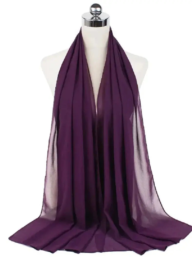 Ready-to-Wear Chiffon Hijab – Solid Color Instant Headscarf for Women