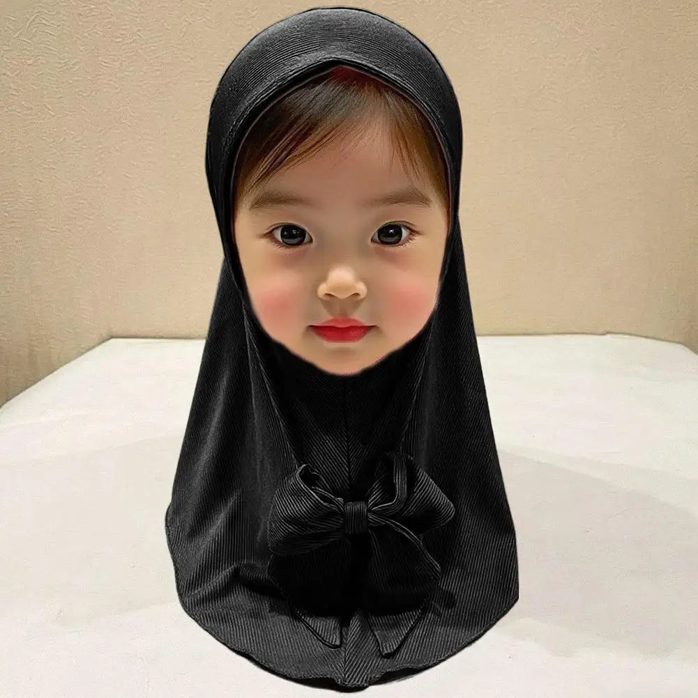 Children’s Muslim Headscarf – Vertical Stripe Hijab Hat for Girls (2–6 Years)