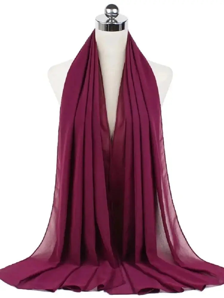 Ready-to-Wear Chiffon Hijab – Solid Color Instant Headscarf for Women