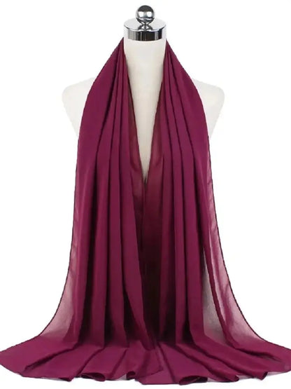 Ready-to-Wear Chiffon Hijab – Solid Color Instant Headscarf for Women