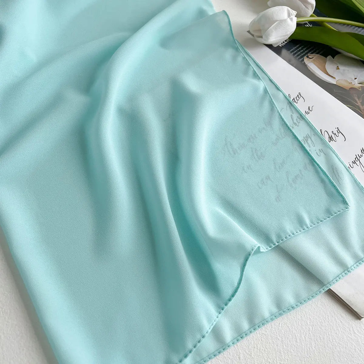Premium Chiffon Hijab Scarf – Plain Solid Color Maxi Wrap for Women