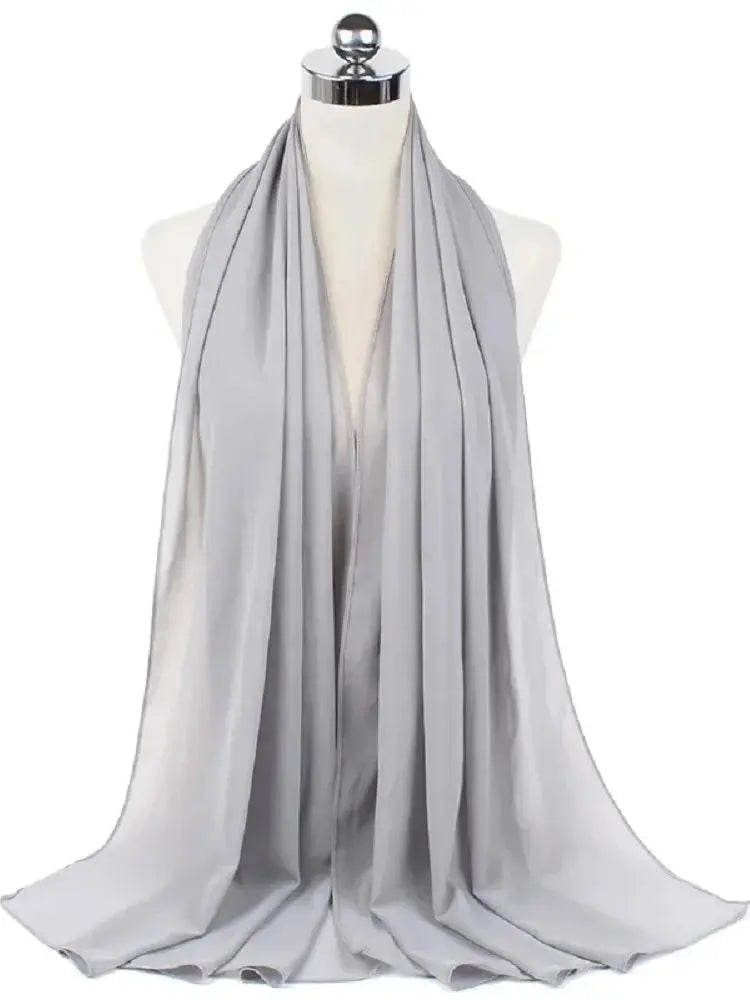 Ready-to-Wear Chiffon Hijab – Solid Color Instant Headscarf for Women