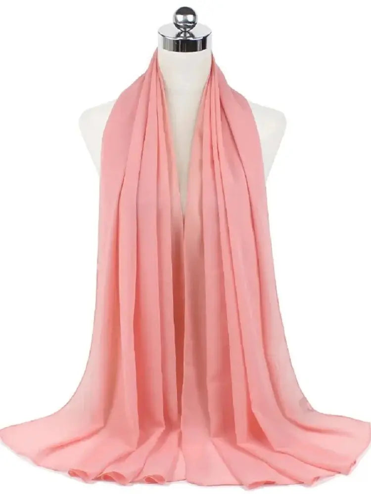 Ready-to-Wear Chiffon Hijab – Solid Color Instant Headscarf for Women