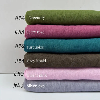 Women’s Crinkle Cotton Hijab – Oversized Rayon Scarf & Shawl Wrap