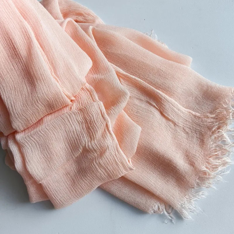 Women’s Crinkle Cotton Hijab – Oversized Rayon Scarf & Shawl Wrap